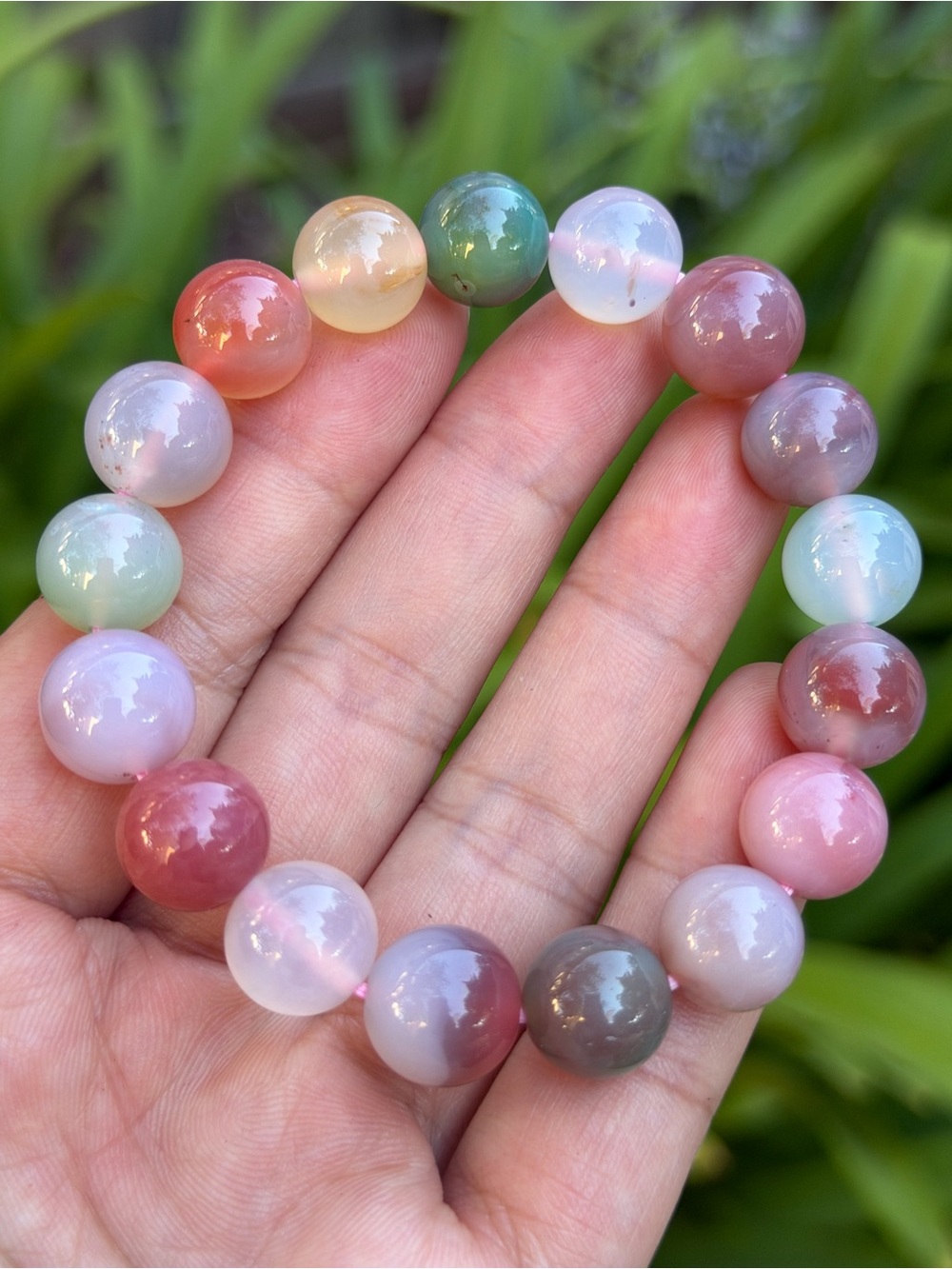 12mm Multicolor Yanyuan Agate Beaded Bracelet 1790